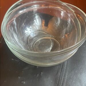 Clear Glass Mixing Bowls - Set of 3